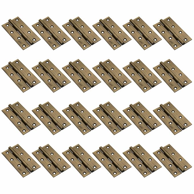 LAPO Premium Door Butt Hinges, 5 Inch x 12 Gauge/2.5mm Thickness, Solid Stainless Steel Hinges, Silent Smooth Function, Suitable for Wooden Doors, 5 Year Warranty, Antique Finish, Pack of 24
